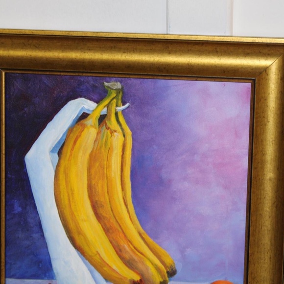 Bananas & Tangerines Painting Fine Art Vintage - Picture 2 of 4